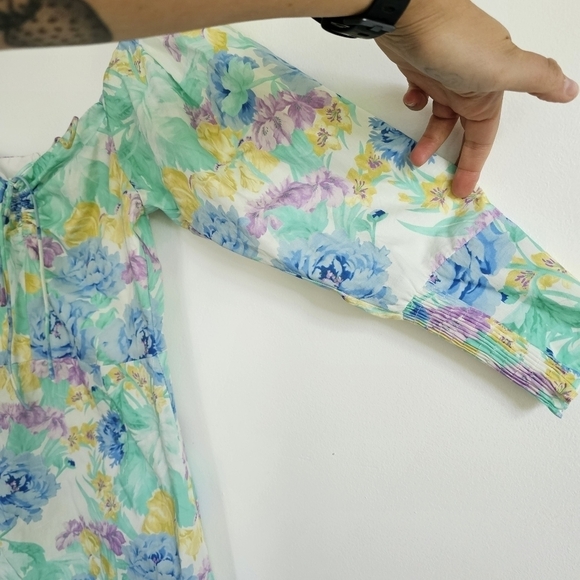 Zara Puff Sleeve Floral Poplin Mini Dress - Picture 7 of 12